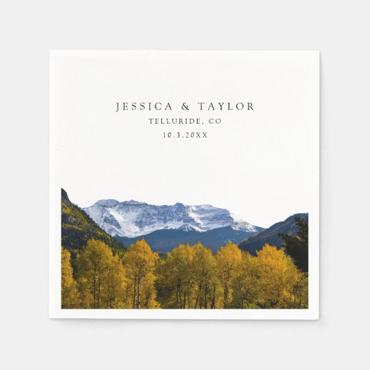 Telluride Bruiloft Aangepaste Foto Cocktail servet (Voorkant)