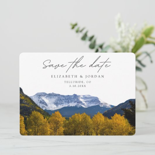 Telluride Bruiloft Colorado Save the Date Kaart (Staand voorkant)