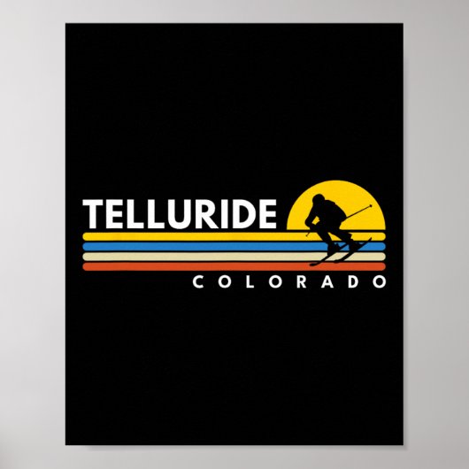 Telluride Co Colorado Retro Souvenirs Skii Poster (Voorkant)