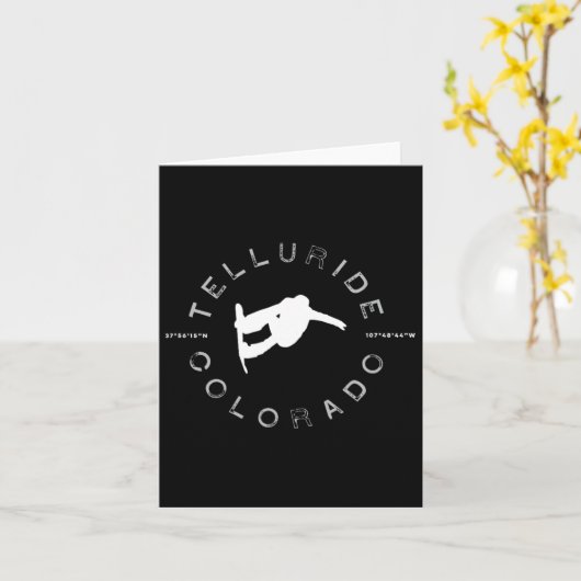 Telluride Co  Graphic Retro Snowboarding T Kaart (Gele Bloem)