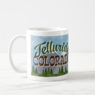 Telluride Colorado Fun Retro Snowy Mountains Koffiemok