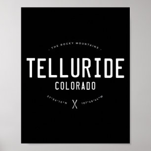 Telluride Colorado Graphic Distressed Ski Poster