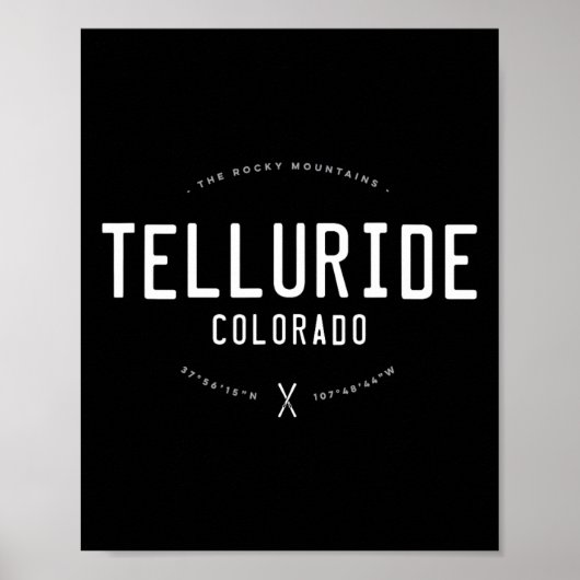 Telluride Colorado Graphic Distressed  Ski Poster (Voorkant)