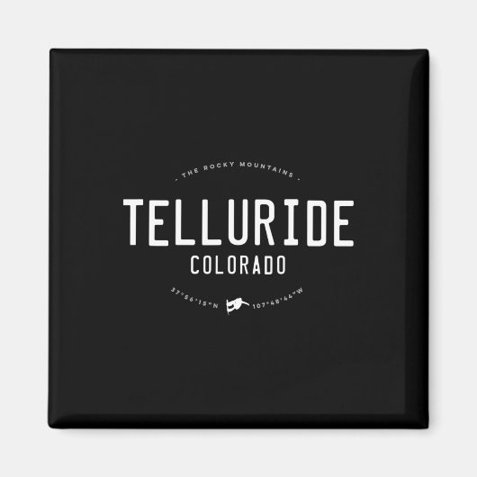 Telluride Colorado Graphic Distressed  Snow Magneet (Voorkant)