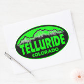 Telluride Colorado groene ovale stickers (Envelop)