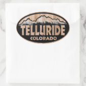 Telluride Colorado houten teken ovale stickers (Tas)