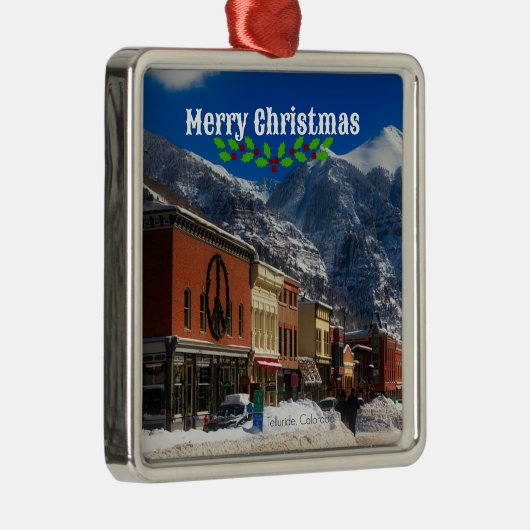 Telluride, Colorado Kerstmis Metalen Ornament (Rechts)