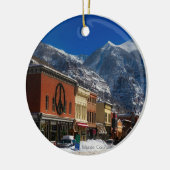 Telluride, Colorado-landschapsfoto Keramisch Ornament (Links)