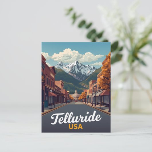 Telluride Colorado Main Street Mountain Briefkaart (Staand voorkant)