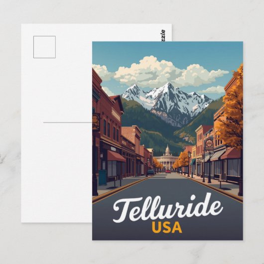 Telluride Colorado Main Street Mountain Briefkaart (Voorkant / Achterkant)
