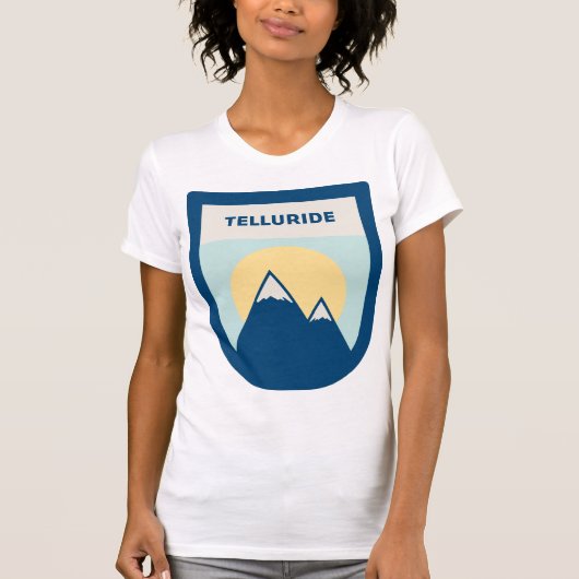 telluride colorado  moderne badge t-shirt (Voorkant)