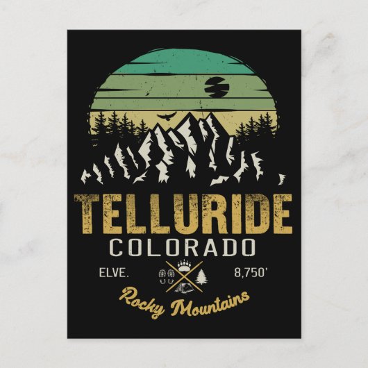 Telluride Colorado Mountains Retro  Briefkaart (Voorkant)