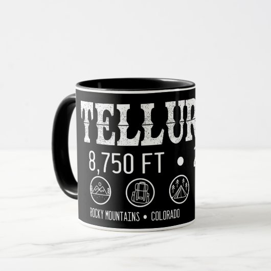 Telluride Colorado Mountains Retro  Mok (Voorkant links)