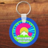 Telluride Colorado Neon Mountains sleutelhanger (Voorkant)
