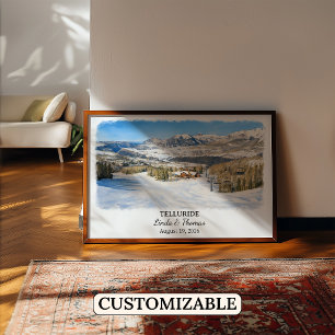 Telluride Colorado Poster, Aquarel, Op Maat Poster