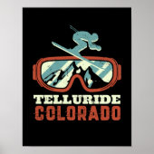 Telluride Colorado Retro Skiing Snowboarding Poster (Voorkant)