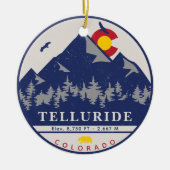 Telluride Colorado Retro Sunset Ski Souvenirs Keramisch Ornament (Voorkant)
