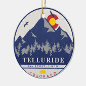 Telluride Colorado Retro Sunset Ski Souvenirs Keramisch Ornament (Links)