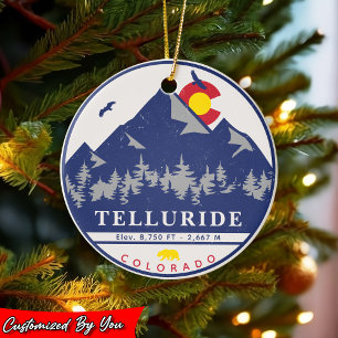 Telluride Colorado Retro Sunset Ski Souvenirs Keramisch Ornament