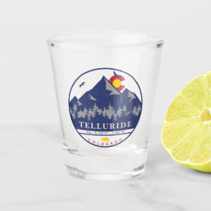 Telluride Colorado Retro Sunset Ski Souvenirs Shot Glas
