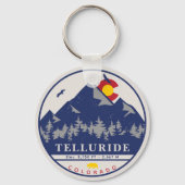 Telluride Colorado Retro Sunset Ski Souvenirs Sleutelhanger (Achterkant)