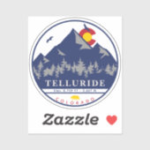 Telluride Colorado Retro Sunset Ski Souvenirs Sticker (Vel)