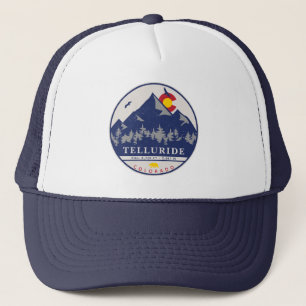 Telluride Colorado Retro Sunset Ski Souvenirs Trucker Pet