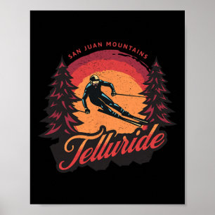 Telluride Colorado San Juan-gebergte Sneeuw Skien Poster