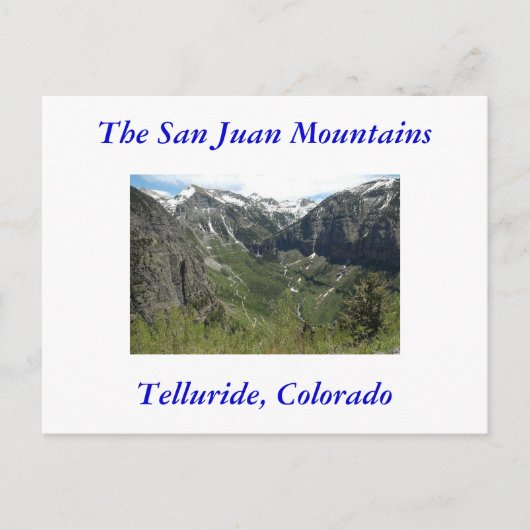 Telluride, Colorado, San Juan Mountains Briefkaart (Voorkant)