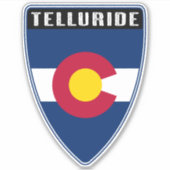 Telluride Colorado Shield Sticker (Voorkant)