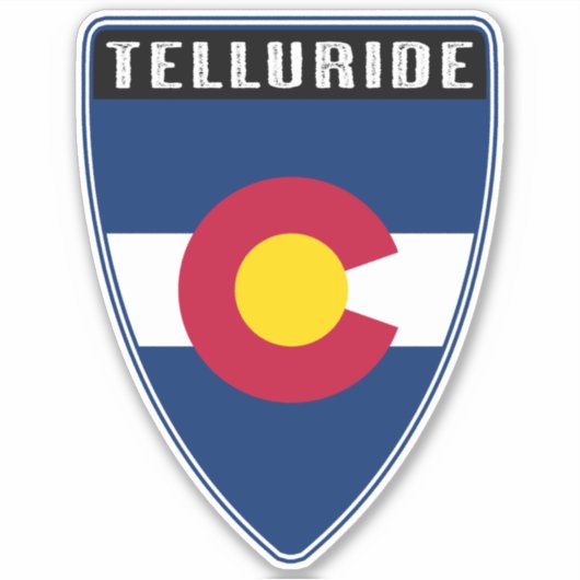 Telluride Colorado Shield Sticker (Voorkant)