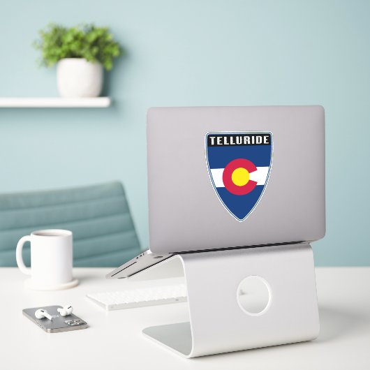Telluride Colorado Shield Sticker (Laptop op bureau)