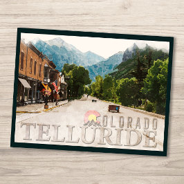 Telluride Colorado Ski Mountains Waterverf Briefkaart
