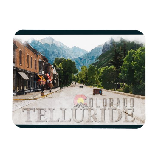 Telluride Colorado Ski Mountains Waterverf Magneet (Horizontaal)