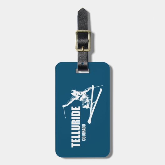 Telluride Colorado Skier Bagagelabel (Voorkant verticaal)