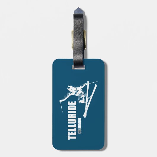 Telluride Colorado Skier Bagagelabel (Achterkant verticaal)