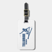 Telluride Colorado Skier Bagagelabel (Voorkant verticaal)