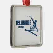 Telluride Colorado Skier Metalen Ornament (Rechts)