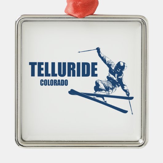 Telluride Colorado Skier Metalen Ornament (Voorkant)