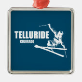 Telluride Colorado Skier Metalen Ornament (Voorkant)