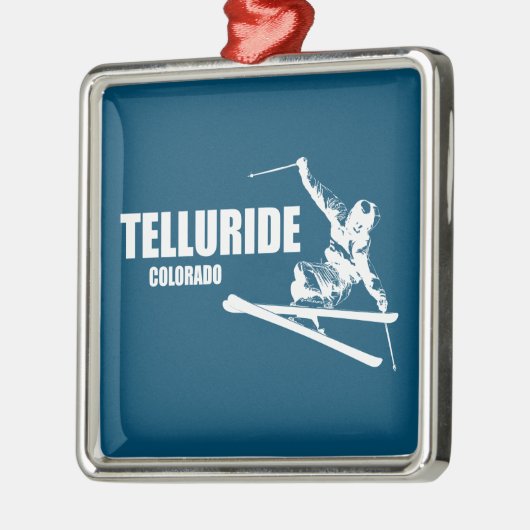 Telluride Colorado Skier Metalen Ornament (Links)