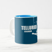 Telluride Colorado Skier Tweekleurige Koffiemok (Voorkant links)
