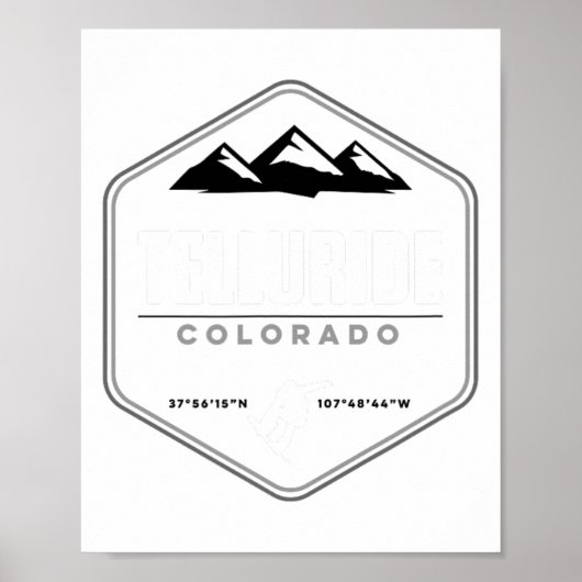 Telluride Colorado Snowboarding T Poster (Voorkant)
