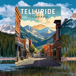 Telluride, Colorado Travel Art  Briefkaart