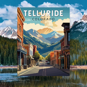 Telluride, Colorado Travel Art  Briefkaart