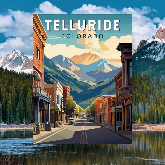 Telluride, Colorado Travel Art  Briefkaart