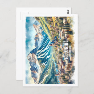 Telluride Colorado USA Famous Place waterverf Briefkaart