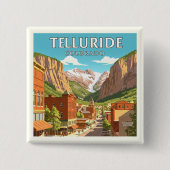 Telluride Colorado Vierkante Button 5,1 Cm (Voorkant)