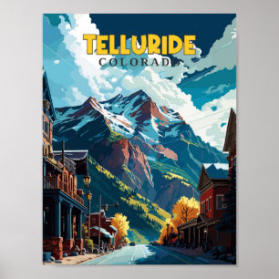 Telluride Colorado vintage reisillustratie Poster