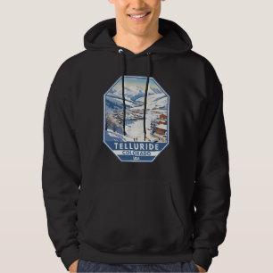 Telluride Colorado Winter Reizen Kunst Vintage Hoodie